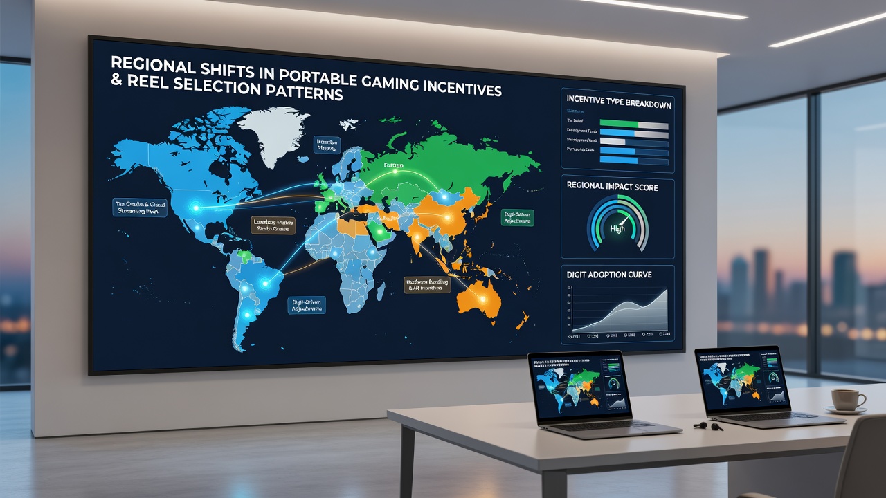Infografik mit Statistiken zu mobilen Anreizverschiebungen und Reel-Selektionsmustern in globalen Gaming-Netzwerken