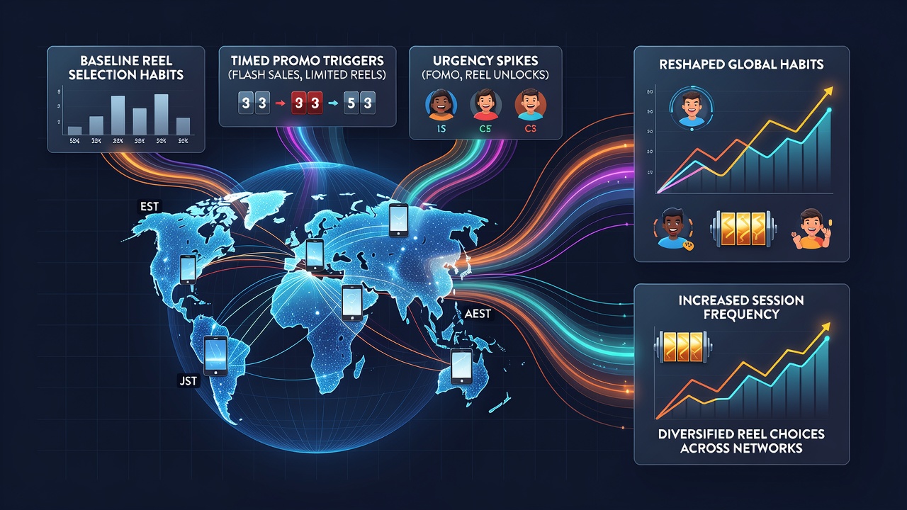 Analyse von Reel-Mustern unter Einfluss zeitgesteuerter Anreize in globalen Netzwerken