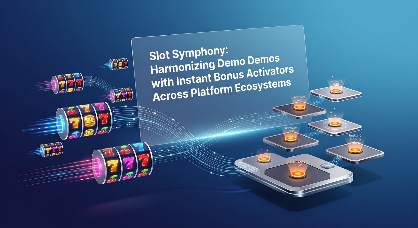 Bunte Slot-Maschinen mit Demo-Modi und Bonus-Symbolen auf verschiedenen Geräten, die eine harmonische Symphonie darstellen